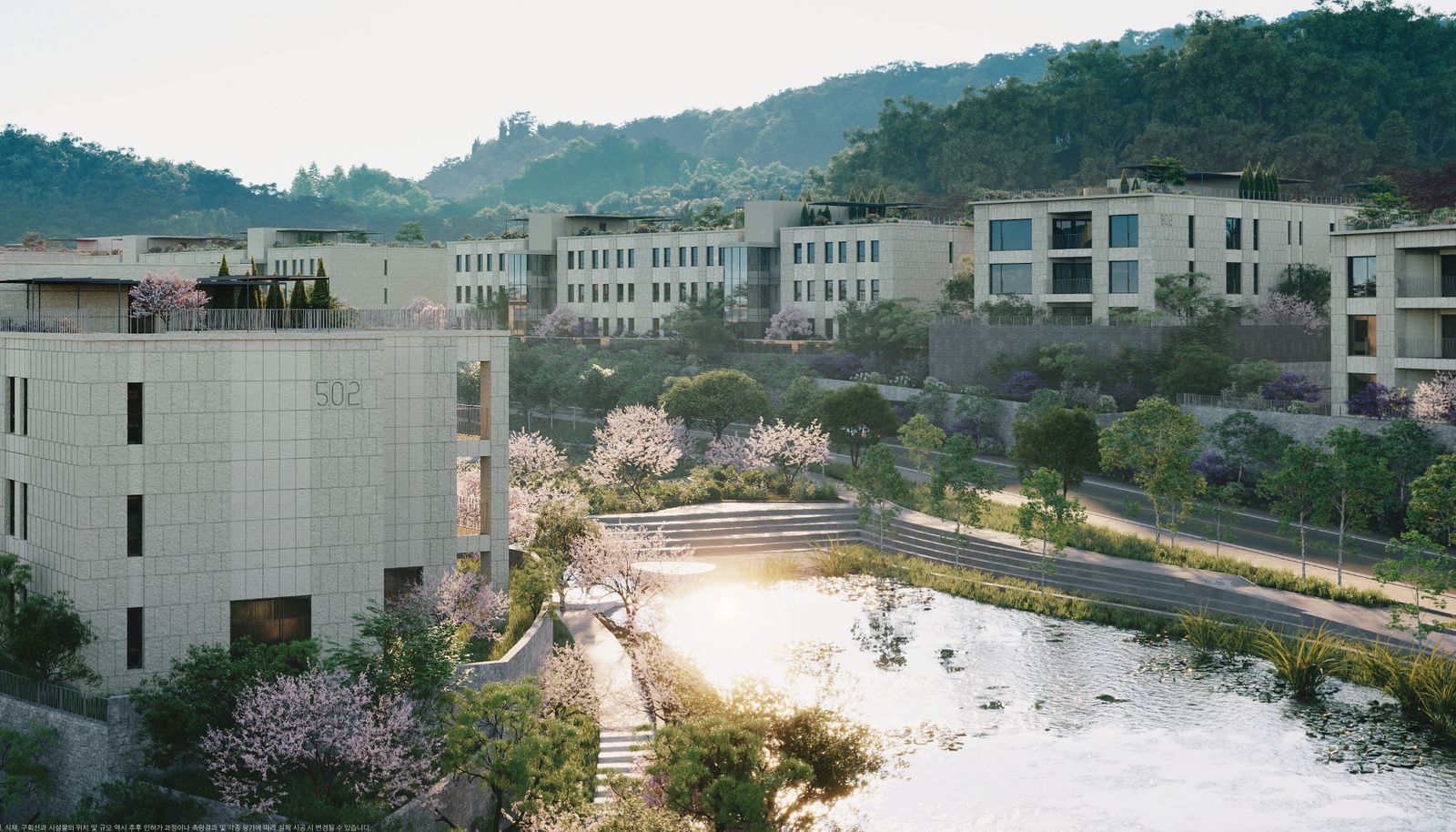 지상 3층, 숲보다 낮게 지은 단지